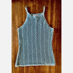 NWOT Crochet Knit Sweater Tank Hugo Buscati